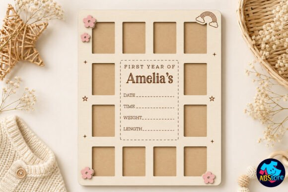 Download My First Year Photo Frame Laser Cut - Photo frame Collection