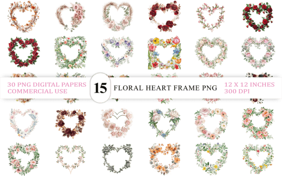 Download Luxurious Floral Heart PNG Collection - Collection Collection