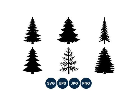 Download Pine Tree Silhouette Vector Collection - Premium Bundle