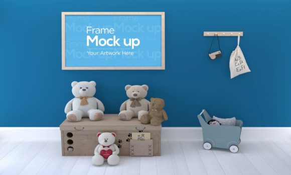 Download Kids Photo Frame Mockup with Teddy Bear - Photo frame Collection