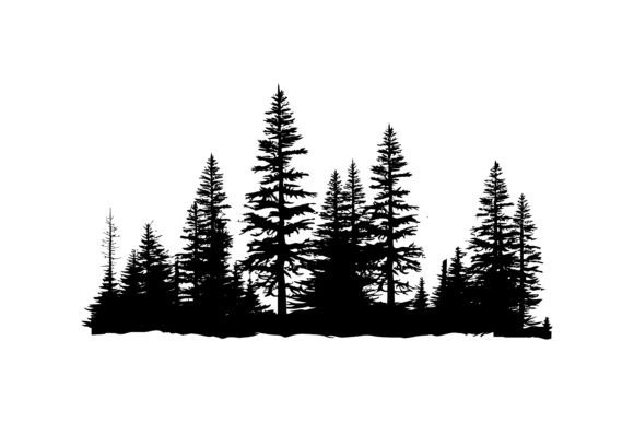 Download Vintage Pine Trees, Forest Silhouette - Trees Collection