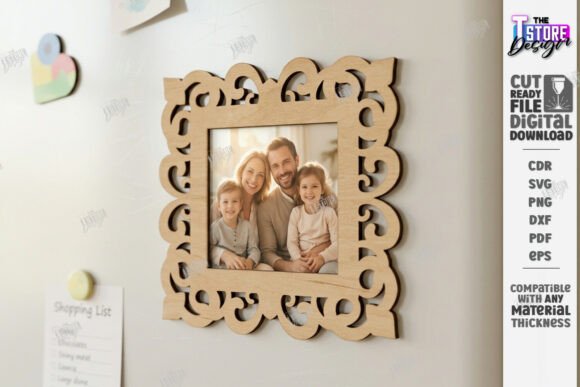 Download Fridge Magnet Photo Frame Laser Cut |CNC - Photo frame Collection