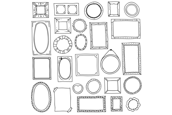 Download Doodle Photo Frame. Hand Drawn Square Ov - Photo frame Collection