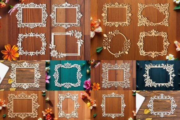 Download Floral Photo Frame Laser Cut SVG Bundle - Photo frame Collection