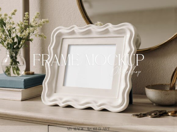 Download White Wavy Photo Frame Mockup - Photo frame Collection