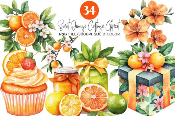 Download Orange Lemon Floral PNG Collection - Collection Collection
