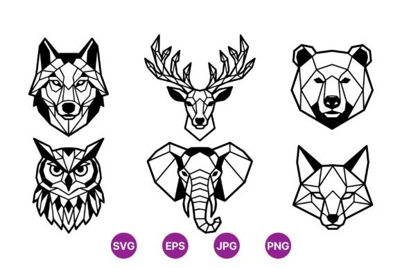 Download Geometric Animal Faces Collection - Collection Collection