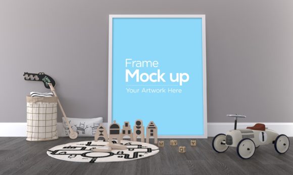 Download Kids Photo Frame Mockup Laying on Floor - Photo frame Collection