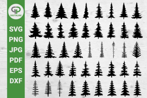 Download Pine Trees Bundle SVG, Silhouettes SVG 1 - Trees Collection