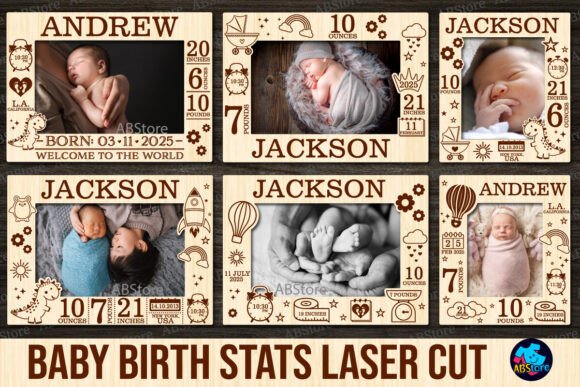 Download Baby Announcement Photo Frame Laser Cut - Premium Resources