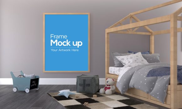 Download Kids Photo Frame Mockup in Bedroom - Photo frame Collection